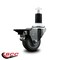 Service Caster 3'' Gray Poly Swivel 1-1/2'' Expanding Stem Caster with Brake SCC-EX20S314-PPUB-PLB-112 - alternate 3